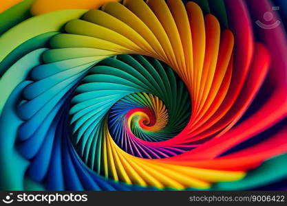 Hypnotic Multicolored Spiral Background.  Rainbow Swirl. Generative AI 