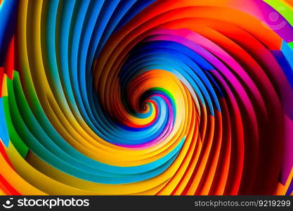 Hypnotic Multicolored Spiral Background.  Rainbow Swirl. Generative AI
