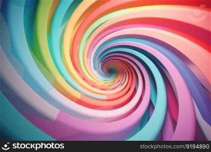 Hypnotic multicolored spiral wave. Decoration shape. Generate Ai. Hypnotic multicolored spiral wave. Generate Ai