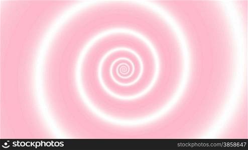 Hypnotic soft pink-white spiral background, loop