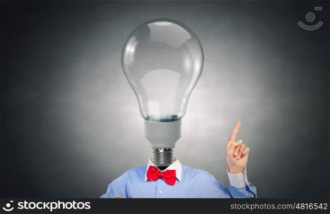 I got an idea. Headless man with light bulb instead of head