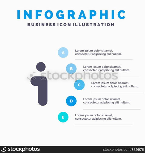 I, Info, Information, Interface Solid Icon Infographics 5 Steps Presentation Background