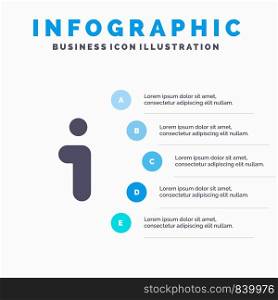 I, Info, Information, Interface Solid Icon Infographics 5 Steps Presentation Background