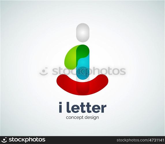 i letter logo, abstract geometric logotype template, created with overlapping elements