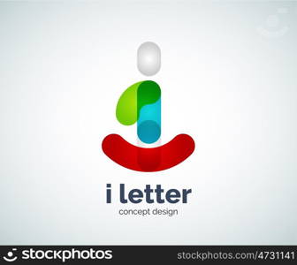 i letter logo, abstract geometric logotype template, created with overlapping elements