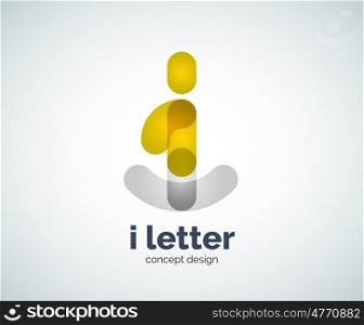 i letter logo, abstract geometric logotype template, created with overlapping elements