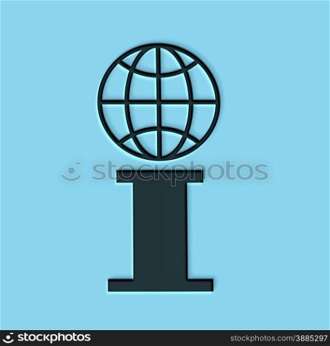 I letter with earth symbol icon as internet connection symbol abstract illustration.