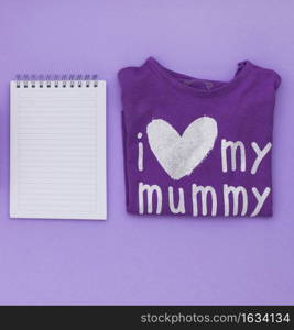 i love my mummy inscription t shirt with notepad