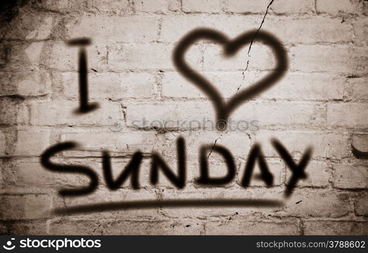 I Love Sunday Concept