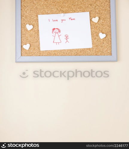 i love you mom inscription with drawing