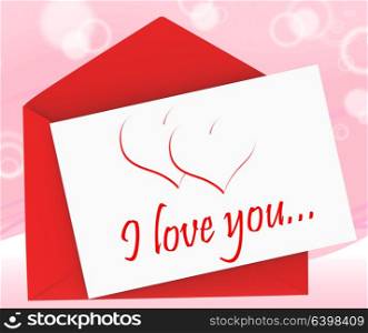 I Love You On Envelope Meaning Romantic Message Or Letter