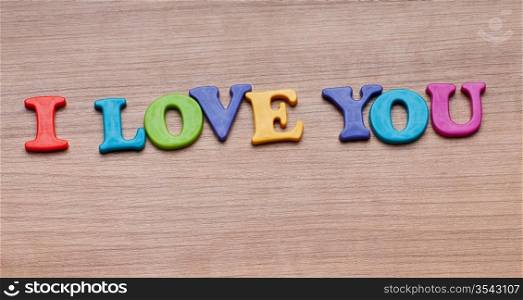 I love you words on the background