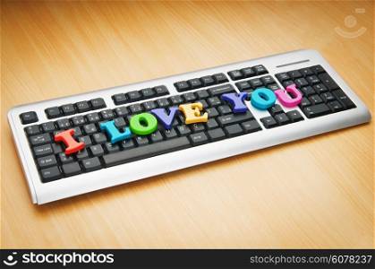 I love you words on the keyboard