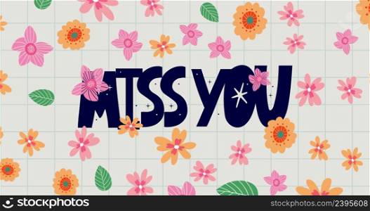 I miss you lettering text. Modern brush calligraphy. Isolated on white background. Design for holiday greeting cards, logo, sticker, banner, poster, print.. I miss you lettering text. Modern brush calligraphy. Isolated on white background. Design for holiday flowers, 4k, footage, Motion, graphic
