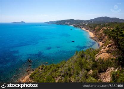Ibiza Aigues Blanques Aguas Blancas Beach at Santa Eulalia Balearic Islands of spain