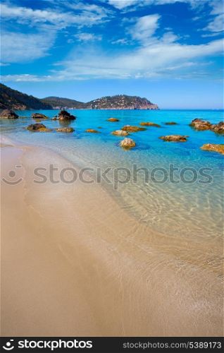 Ibiza Aigues Blanques Aguas Blancas Beach at Santa Eulalia Balearic Islands of spain