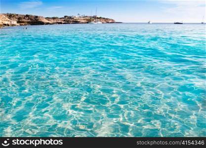 Ibiza cala Conta Conmte in San Antonio truquoise clean water