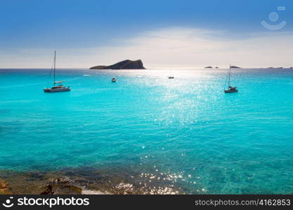 Ibiza cala Conta Conmte in San Antonio turquoise sunset