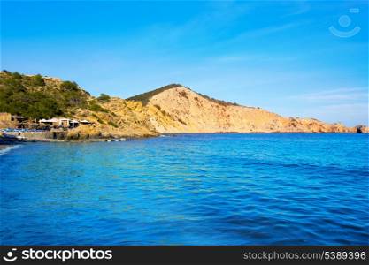 Ibiza Cala es Jondal Beach in san Jose at Balearic Islands at Spain