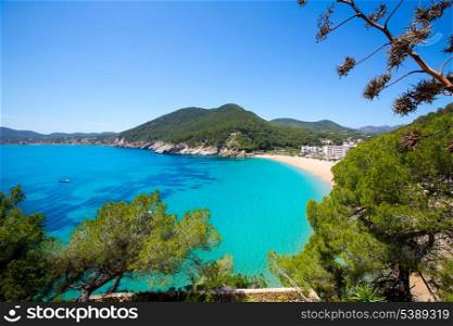 Ibiza caleta de Sant Vicent cala San vicente beach san Juan at Balearic Islands of spain