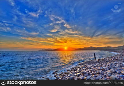 Ibiza Cap des Falco beach sunset and Es Vedra in Sant Josep Balearic Islands