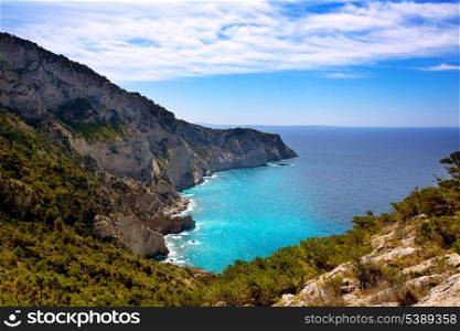 Ibiza Cap Llentrisca cape view from Sa Pedrera in Balearic Islands spain