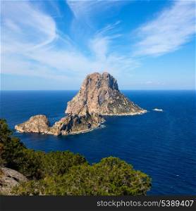 Ibiza Es Vedra and Vedranell from Torre des Savinar Sant Josep in Balearic Islands