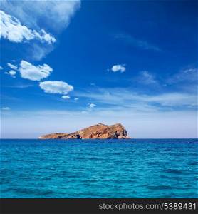 Ibiza Esparto Island view from sea in Balearic Islands of spain