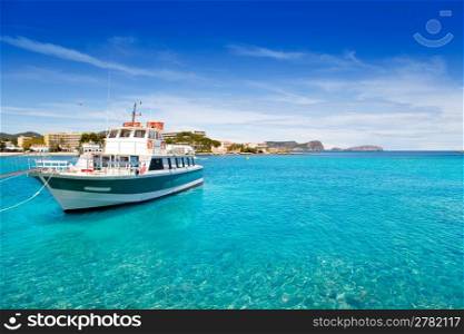 Ibiza Patja des Canar beach with turquoise water in Balearic islands