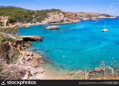 Ibiza Punta de Xarraca turquoise beach paradise in Balearic Islands