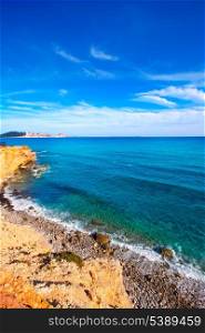 Ibiza Sa Caleta beach in south San Jose at Balearic Islands of spain