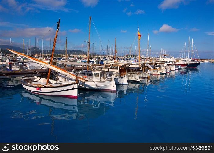 Ibiza San Antonio Abad Sant Antonio de Portmany marina at Balearic islands