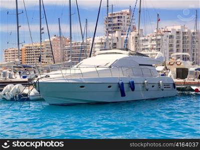 Ibiza San Antonio de Portmany marina boats in Balearic islands