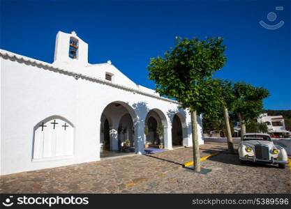 Ibiza Sant Carles de Peralta white church in Balearic Islands Spain