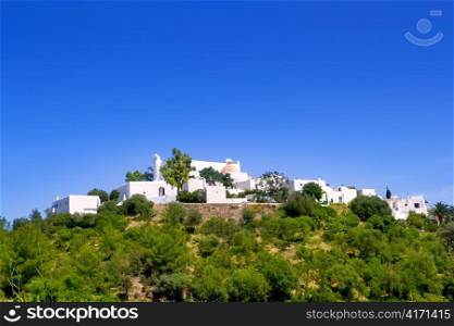Ibiza Santa Eulalia del Rio hill with white houses