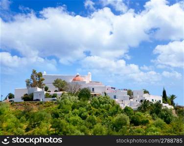 Ibiza Santa Eulalia des Riu with houses typical town in Balearic islands