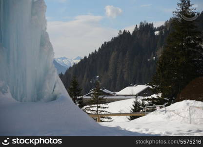 ice and snow at winter nature background