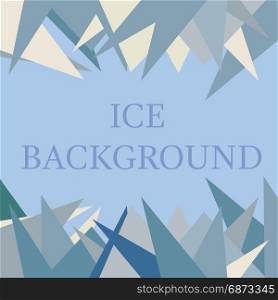 Ice background in blue color. Ice background with different triangles in blue color