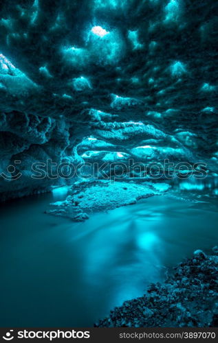 Ice Cave at Vatnajokull Glacier Jokulsarlon Iceland