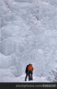 Ice Climbing Tangle Falls Alberta Canada Rocky Mountains