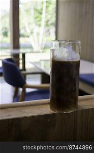Ice coffee with milk drink in glass, stock photo