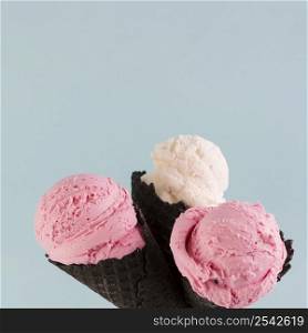 ice cream black waffle cones