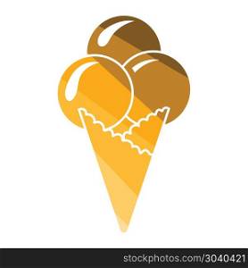 Ice-cream cone icon. Ice-cream cone icon. Flat color design. Vector illustration.
