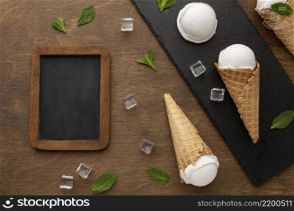 ice cream cone with chalkboard