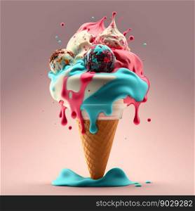 Ice cream creamy. Generative AI . High quality illustration. Ice cream creamy. Generative AI 