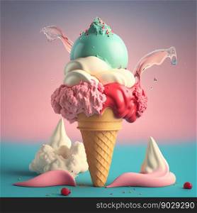 Ice cream creamy. Generative AI . High quality illustration. Ice cream creamy. Generative AI 