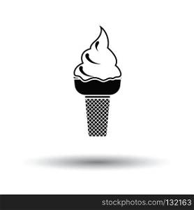 Ice cream icon. White background with shadow design. Vector illustration.