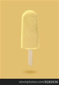 ice cream on yellow background