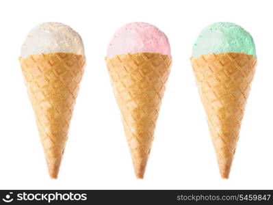 ice cream set isolated on white background