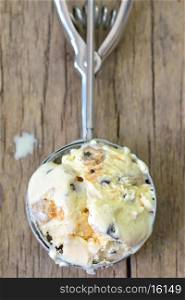 ice cream spoon with portion of ice cream